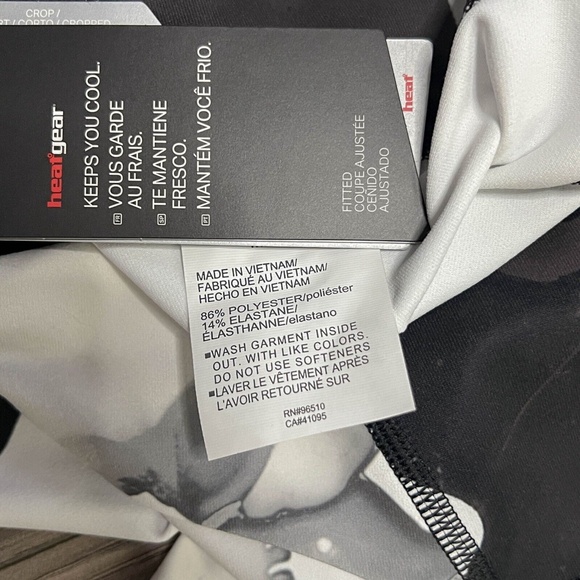 Under Armour Women's HeatGear Training Crop Tight 1320551-008 Black White Size M - Picture 5 of 11